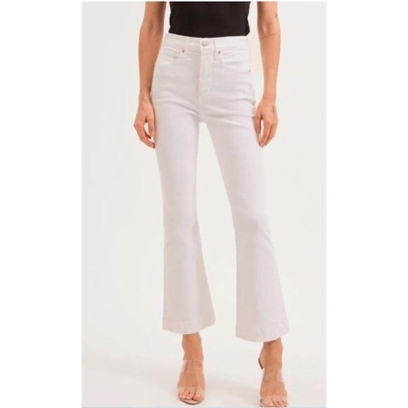 NWT Veronica Beard Carson High Rise Ankle Flare Jeans Sz 27 NWT 278 White IRRG - Picture 3 of 7